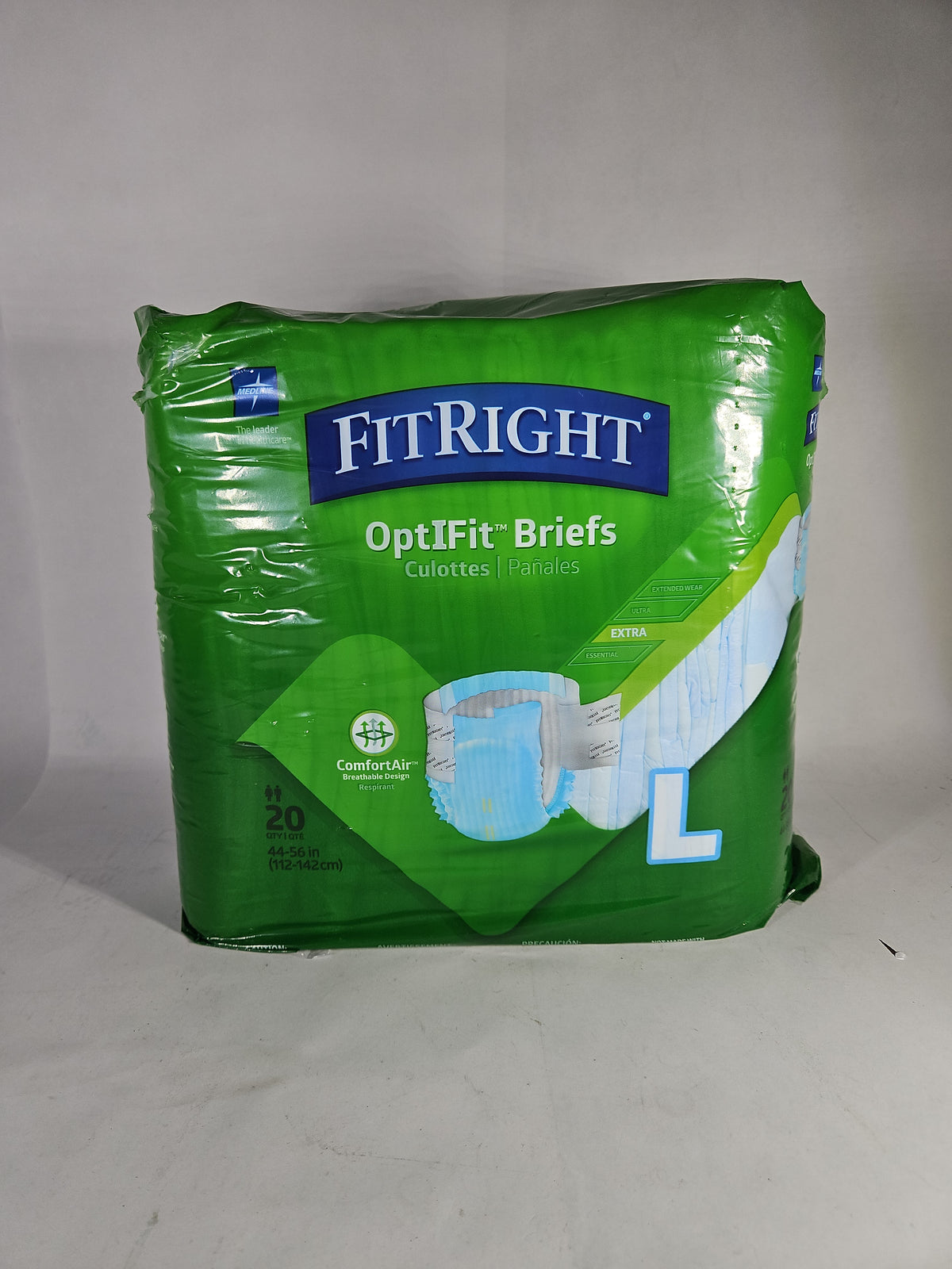 FitRight OptiFit Extra Adult Incontinence Briefs Large 44-56 in 20 Count