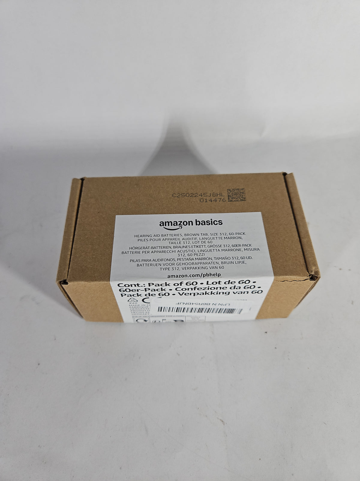 Amazon Basics Hearing Aid Batteries Size 312 Zinc-Air Brown Tab 54 Pack