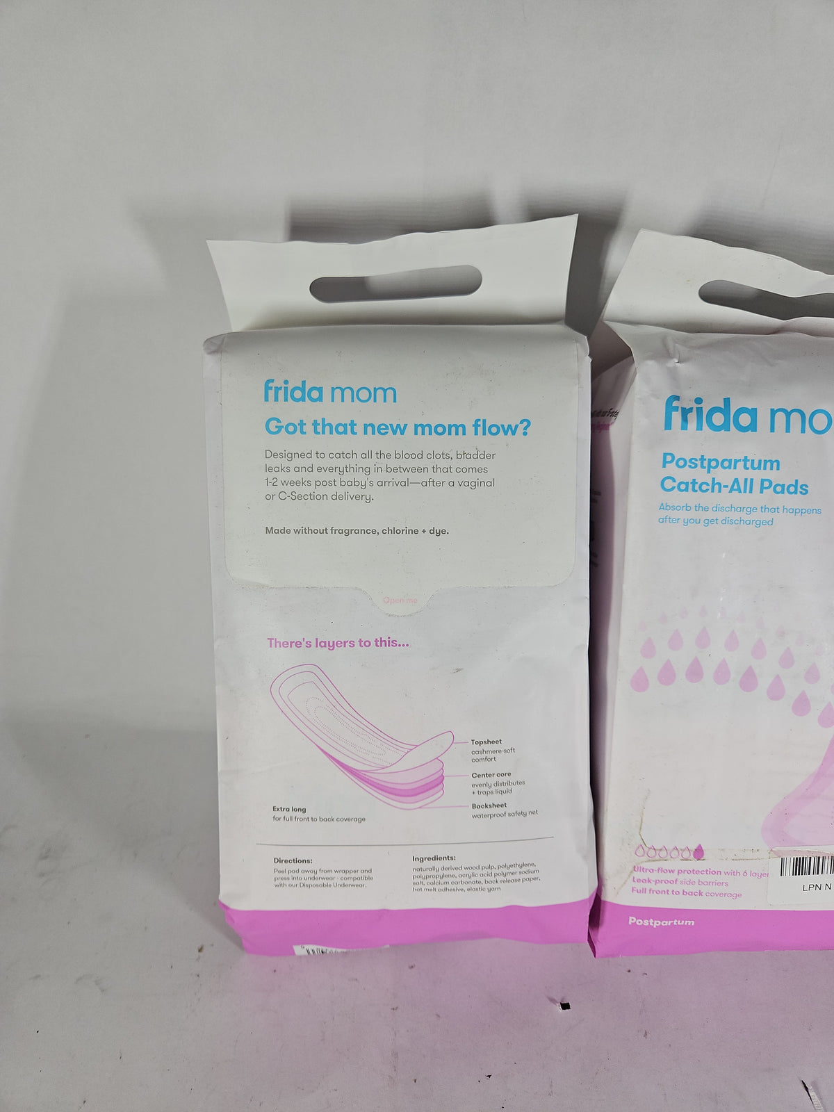 FridaMom Postpartum Catch-All Pads 18 Count - 2 Packs