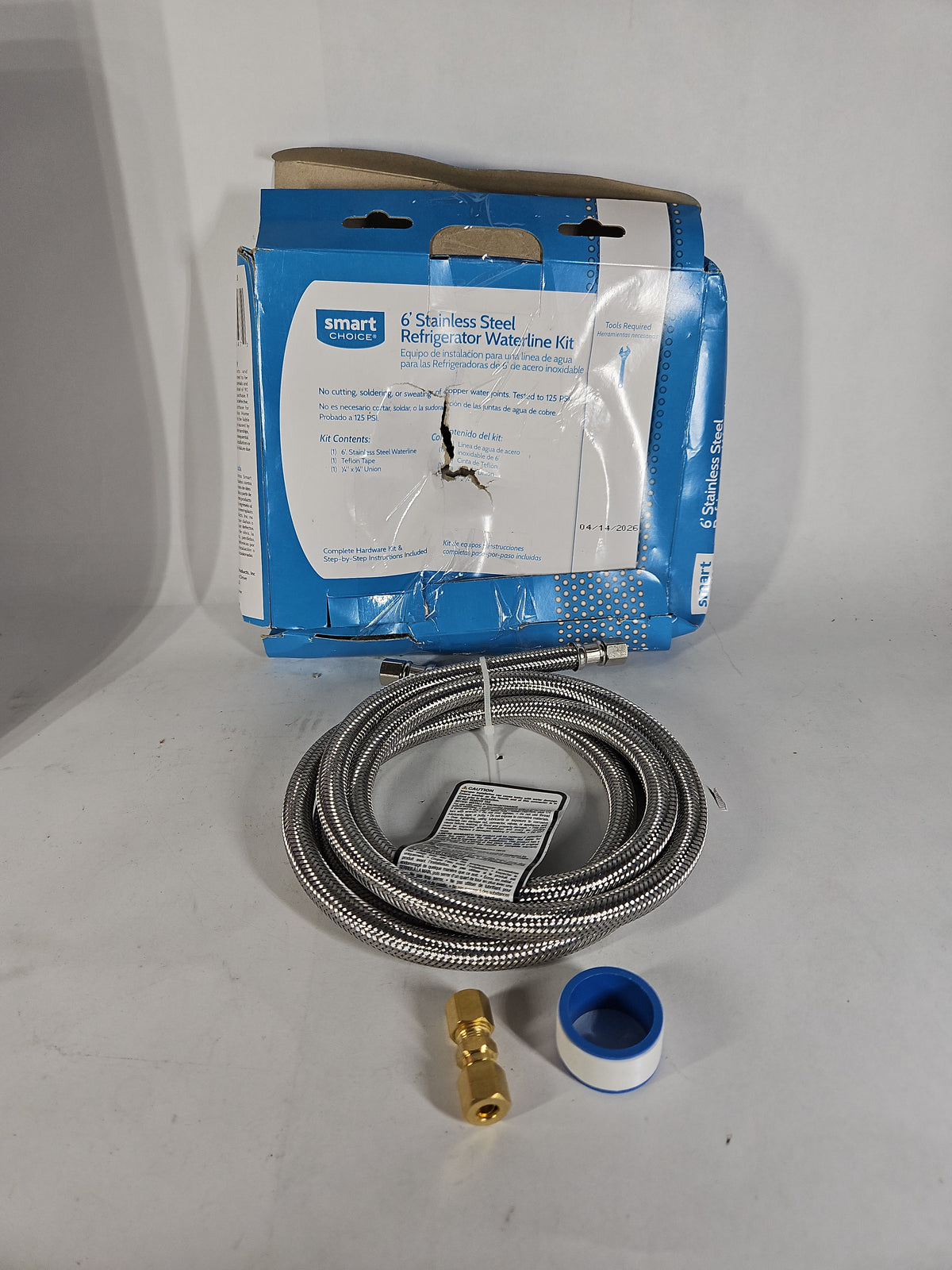 Smart Choice 6 ft Stainless Steel Refrigerator Waterline Kit