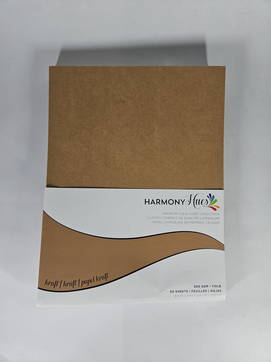 Harmony Hues 110lb Solid Core Cardstock 8.5x11 Kraft 50 Sheets