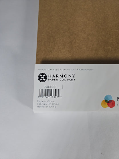 Harmony Hues 110lb Solid Core Cardstock 8.5x11 Kraft 50 Sheets