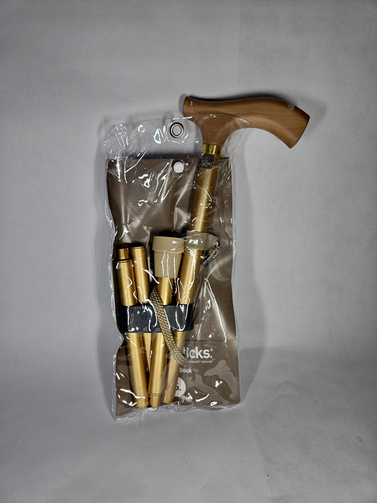 Switch Sticks Foldable Adjustable Walking Stick - Plain Gold