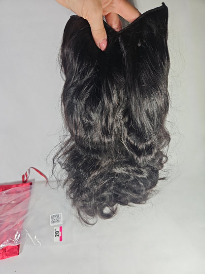 Unprocessed Human Hair V-Part Wig 20 Inch Black