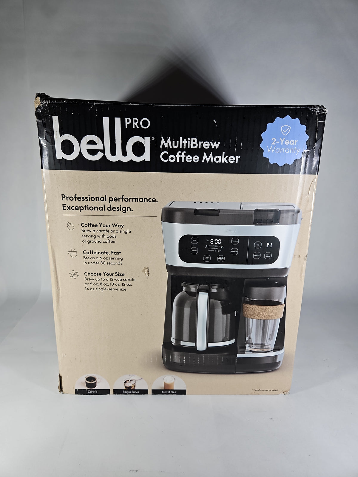 bella PRO MultiBrew 12-Cup Drip & Single-Serve Coffee Maker 90228 - Stainless