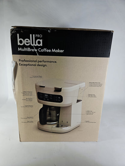 bella PRO MultiBrew 12-Cup Drip & Single-Serve Coffee Maker 90284 Oatmilk - Used