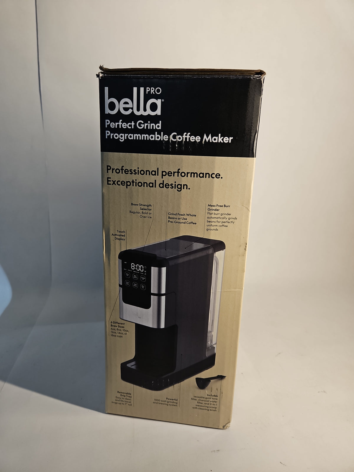 bella PRO Perfect Grind Single-Serve Coffee Maker Burr Grinder 90273