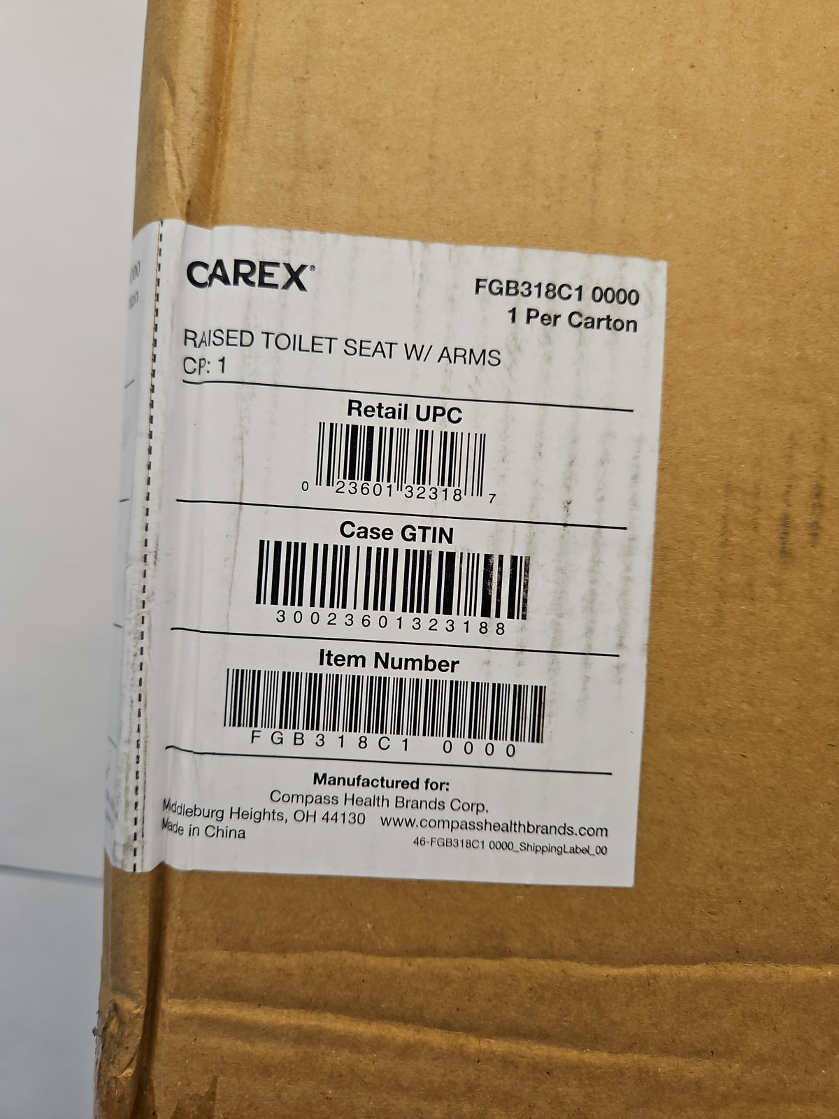 Carex Raised Toilet Seat with Arms