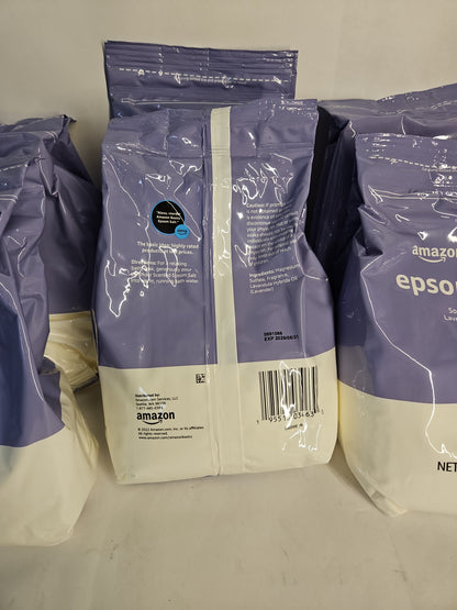 Amazon Basics Epsom Salt Lavender 3 lb Bags - 6 Pack