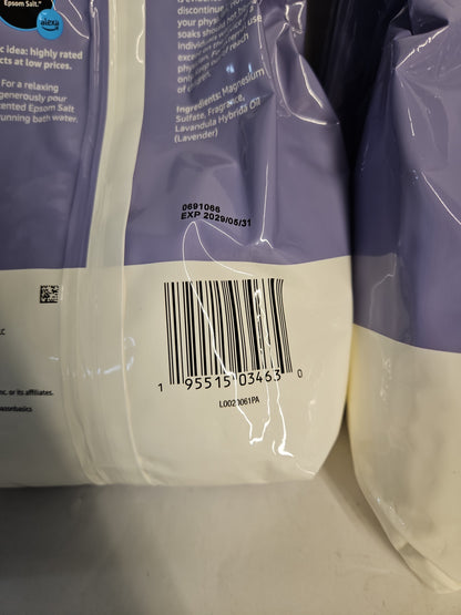 Amazon Basics Epsom Salt Lavender 3 lb Bags - 6 Pack