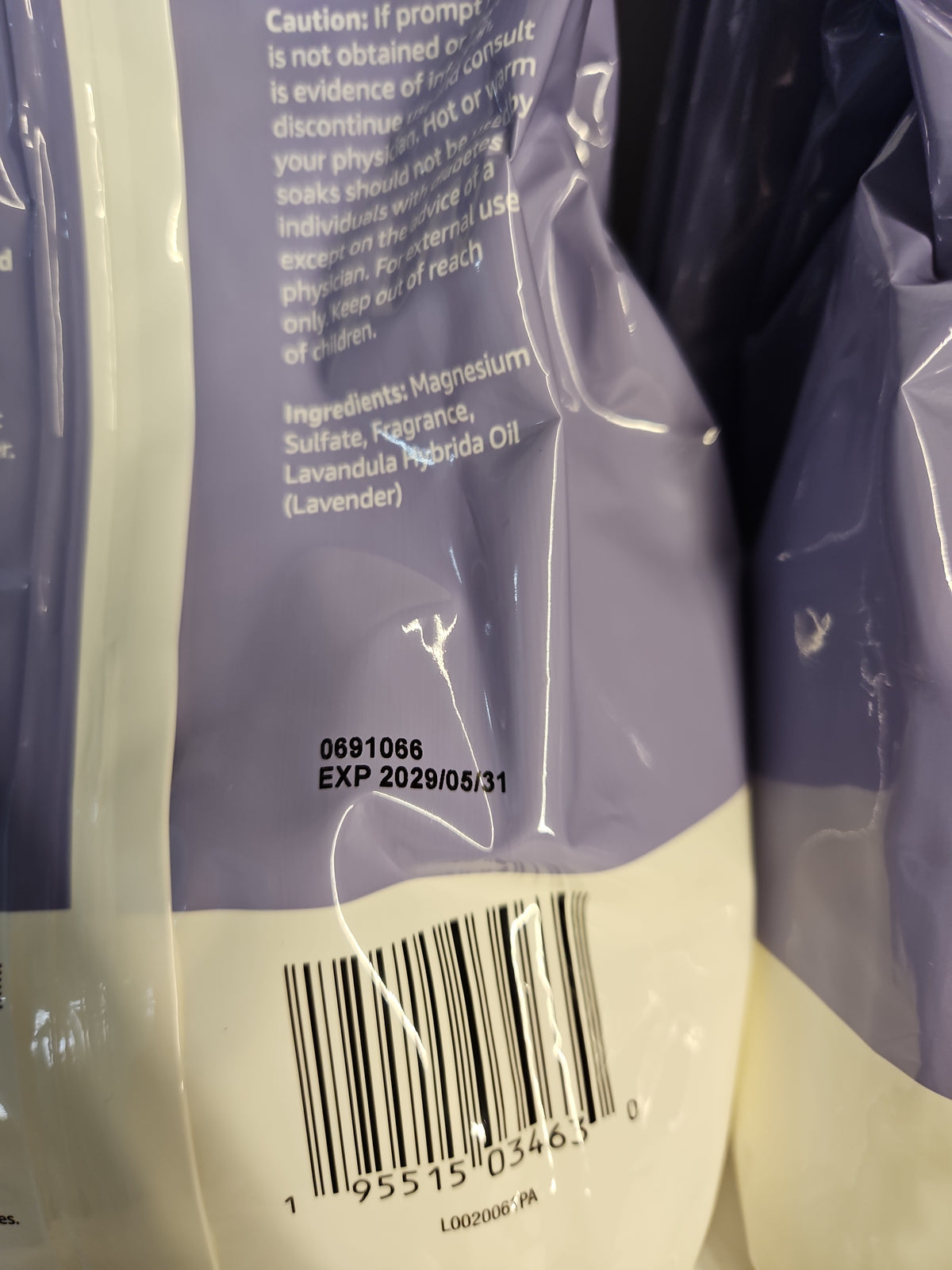 Amazon Basics Epsom Salt Lavender 3 lb Bags - 6 Pack