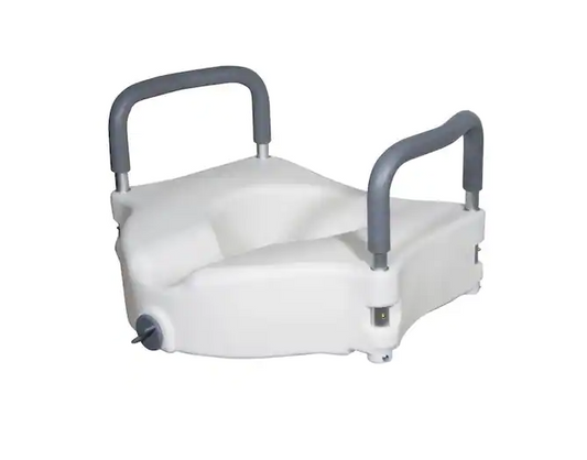 Drive Medical Raised Toilet Seat with Arms 5 Inch Height