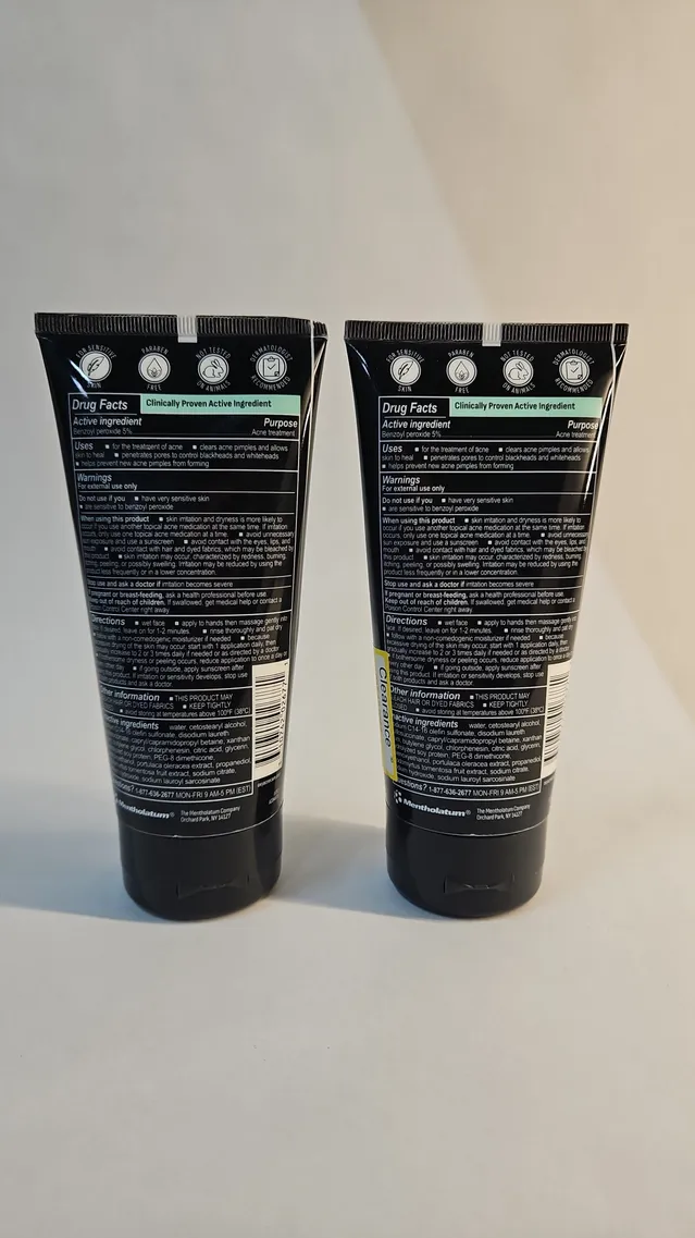 2 PACK - Oxy Maximum Action Acne Cream Face Wash 5% Benzoyl Peroxide 5 fl. oz., EXP 12/2026