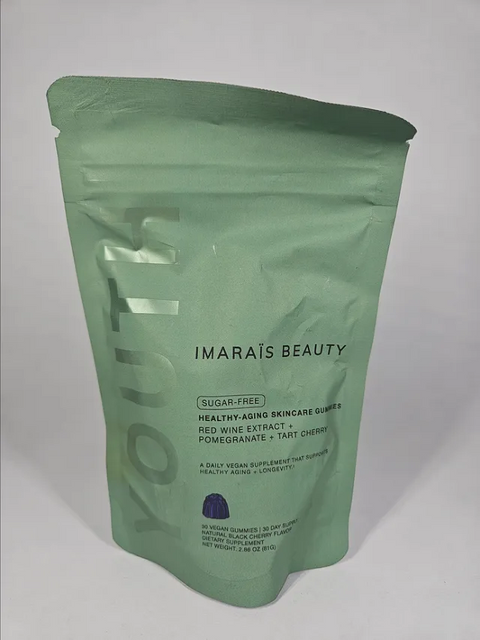 Imarais Beauty Youth Anti-Aging Gummies for Wrinkles, Discoloration - Vegan and Sugar-Free - 30ct, Blueberry Flavor EXP 10/26