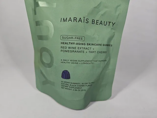 Imarais Beauty Youth Anti-Aging Gummies for Wrinkles, Discoloration - Vegan and Sugar-Free - 30ct, Blueberry Flavor EXP 10/26